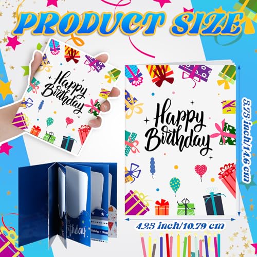 AmazingSpark 4 Set Birthday Gift Card Booklet Cardboard Mini Birthday Money Holder Book for Cash Multiple Money Gift Booklet Party Favor Surprise Card Sleeve Book for Teacher Employee Appreciation - style: Birthday
