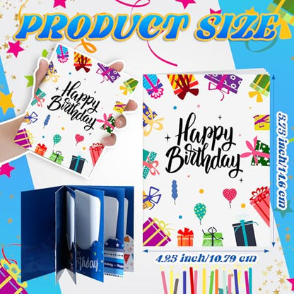 AmazingSpark 4 Set Birthday Gift Card Booklet Cardboard Mini Birthday Money Holder Book for Cash Multiple Money Gift Booklet Party Favor Surprise Card Sleeve Book for Teacher Employee Appreciation - style: Birthday