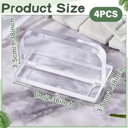 4-Pack 1.4"x1.4"x2.4" Transparent Adhesive Acrylic Handles for Glass Aquarium Lid