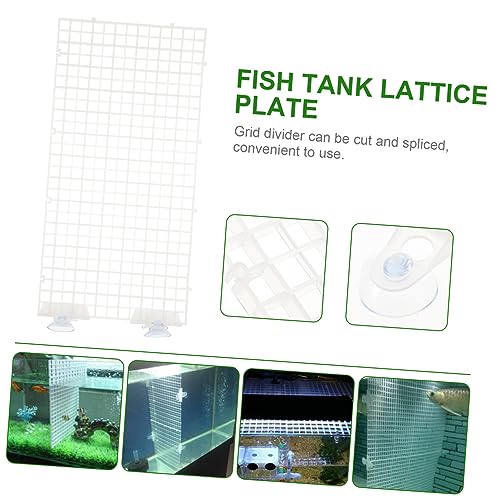 Garneck Egg Crate Panel Fish Tank Separator Suction Cup Spliced Lattice Plate Aquarium Supplies Divider Random Color
