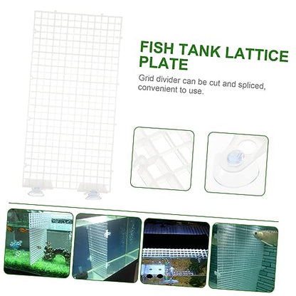 Garneck Egg Crate Panel Fish Tank Separator Suction Cup Spliced Lattice Plate Aquarium Supplies Divider Random Color