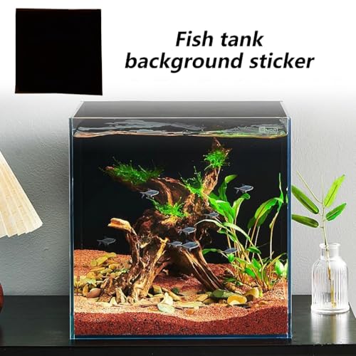 Black Fish Tanks Background Film Sticker Paper Cling Decals Sticker Accessories