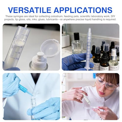 50ml Plastic Syringe, luer slip syringe, Used in Scientific Laboratories, Liquid refilling, DIY Crafts, Scientific Labs, 12/PK - size: 50ML