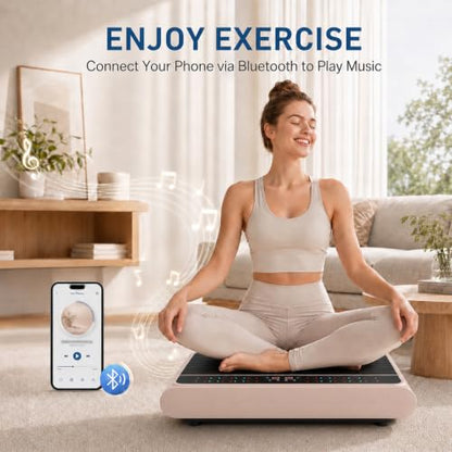 Natini Vibration Plate Exercise Machine - Power Vibrating Plate for Lymphatic Drainage,Whole Body Workout Machine for Women Weight Loss Home Fitness, - style: BT-Pink