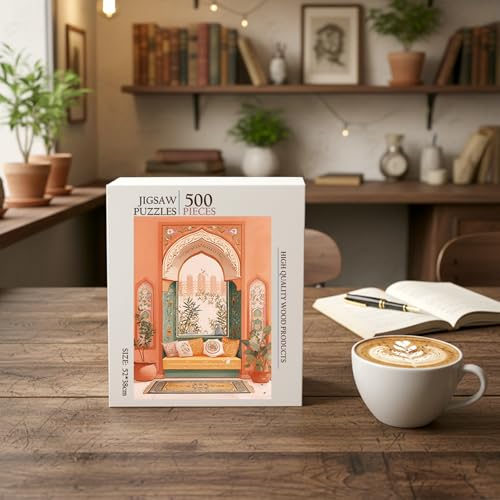 Islamic Muslim Mosque Space Islam Jigsaw Puzzle - 500 Pieces Wooden Puzzle for Adults, Wall Art Gift, Finished Size: 20 x 15 Inch - color: Islamic Muslim Mosque Space - 500 Pieces