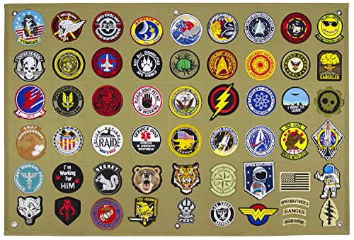 Tactical Patch Display Panel Holder Board for Military Army Combat Morale Uniform Hook and Loop Emblems, 24 Inches x 36 Inches (Medium), No Patches Included - color: Brown, Medium
