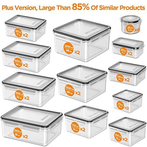 HOMETALL 52 Piece Airtight Food Storage Containers Set with Lids (26 Containers & 26 Lids),100% Leakproof Plastic Meal Prep Container Reusable, BPA Free Kitchen and Pantry Organization - Labels & Pen | 100% Leakproof Plastic Meal-Prep Containers Reusable(
