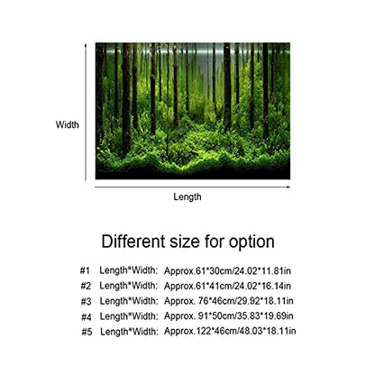 TITA-DONG Fish Tank Background, Forest Tank Aquarium Poster, Aquarium Background Picture, PVC Adhesive Underwater Forest Tank Background Poster Backdrop Decoration Paper(122 * 46cm) - size: 122*46cm