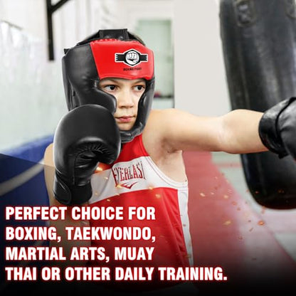 2 Pack & 1 Pack Boxing Headgear - Sparring Safety Head Guard for MMA, Kickboxing, Muay Thai, Boxing - Men, Women, Kids - color: Red & Blue, size: Small-Medium