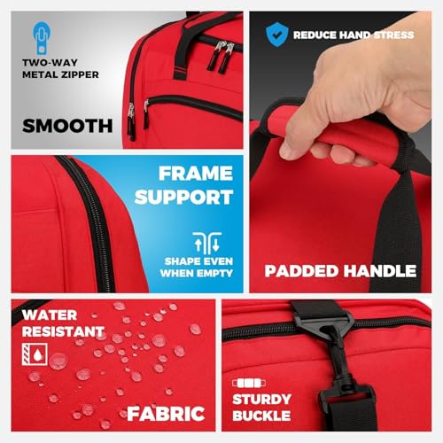 Uarition Mens Gym Bag, 55L Large Sports Duffle Bags, Workout Bags Lightweight, Red - color: Red
