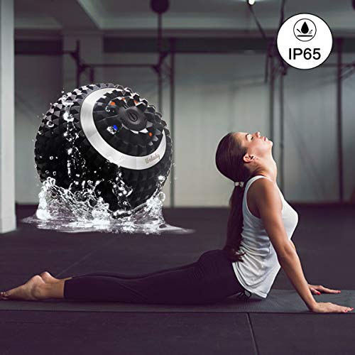 Vibrating Massage Ball 4-Speed High-Intensity Fitness Yoga Massage Roller, Relieving Muscle Tension Pain & Pressure Massaging Balls (Black) - color: Black