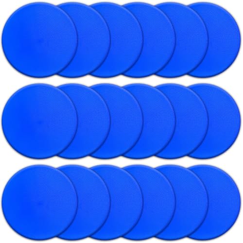 12/24Pcs Poly Spot Markers 4 inch/9 inch Non-Slip Rubber Agility Training Markers Floor Dots Flat Field Cones for Football Basketball Soccer School Exercise Drills Gym Dance Practice 6 Colors - style: 9 inch 18 Pcs Blue (PVC)