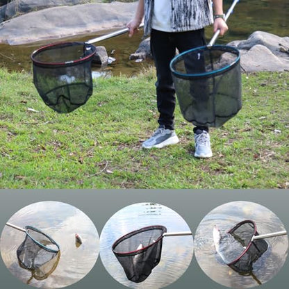 Fishing Net 2 Pack Retractable Lightweight Landing Net with Aluminum Rod Handle Fishing Nets for Youth Catch and Release Butterfly Nets - style: 40cm Blue+red