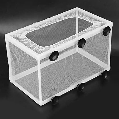 Aquarium Fish Breeder Box Isolation Hatchery with Detachable Frame Locking Feet and Powerful Suction Cup for Fish Fry Hatching Pairing Reproduction and Tank Separation (L) - size: L