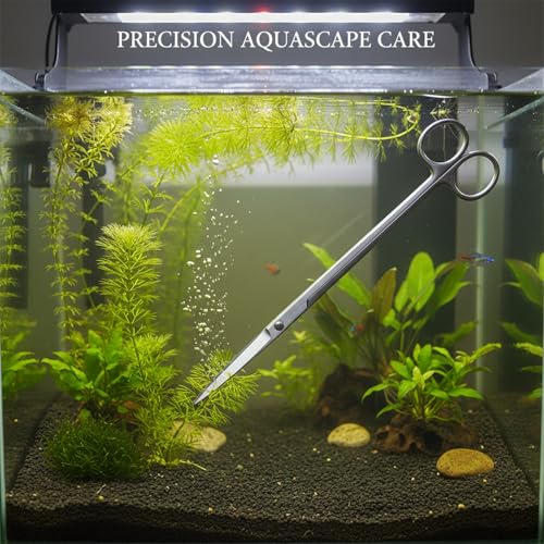 Aquarium Maintenance Tool Set - 430 Stainless Steel Long Reach Scissors, Tweezers & Sand Shovel for Fish Tanks - size: 9.84 x 1.18 x 0.24 in