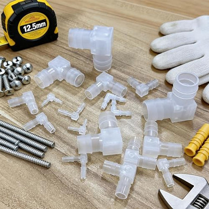 Quickun 5/8" Hose Barb 90 Degree Elbow L Fitting, Plastic 2 Way Equal Barbed Joint Splicer Mender Union Adapter Hose Fitting (Pack of 2) - size: 5/8" (2Pcs)