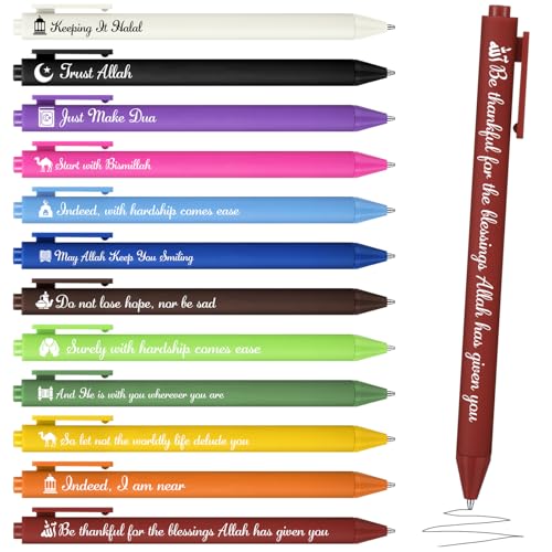 Gersoniel 60 Pcs Eid Mubarak Pens Bulk Ramadan Gifts Mubarak Muslim Ballpoint Pens Eid Islamic Party Favors Novelty Muslim Gifts Islamic Goody Bag Stuffers