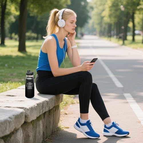 32 oz Insulated Water Bottle with Spout Lid - Double Wall Vacuum Sports Water Bottle - Powder Coated Cup for Gym Camping Hiking(Black,1 pack) - color: Black