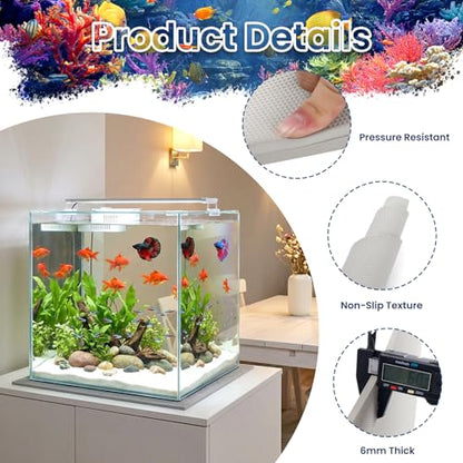 24 x 24 Inch Fish Tank Pad, 6mm Aquarium Leveling Mat, Gray | Water-Resistant Surface, Easy to Cut, Helps Cushion the Tank Base, Suitable for Aquariums and Terrariums - color: Gray, size: 24 x 24in