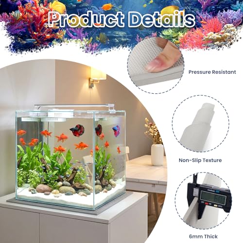 24 x 24 Inch Fish Tank Pad, 6mm Aquarium Leveling Mat, Gray | Water-Resistant Surface, Easy to Cut, Helps Cushion the Tank Base, Suitable for Aquariums and Terrariums - color: Gray, size: 24 x 24in