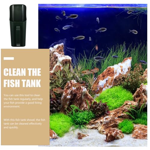 Beavorty Fish Tank Sand Shovel and Plastic Sand Scooper with Perforated Barrel for Aquarium Gravel Cleaning, Portable Fish Tank Accessory for Aquatic Plant Substrate Maintenance