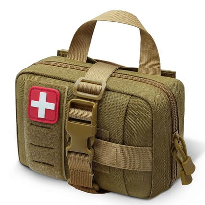 Upgrade Molle Rip Away Ifak Pouch, Tactical Small Belt First Aid Pouch Medical Utility EMT Pouch Only - color: Upgrade - Tan