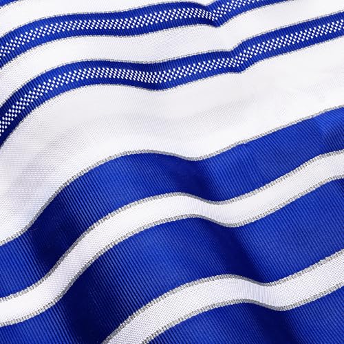Full Size Tallit Prayer Shawl, Hand-Tied Tzitzit in Israel by a Jewish Craftsman, Blessing On Neckband - color: Blue & Silver, size: Size 55 - 72 x 52 Inch
