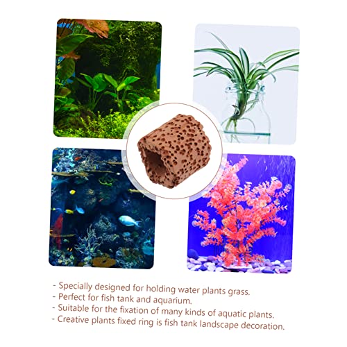 Water Plant Fixed Rings 10 Pack Durable Ceramic Aquarium Plant Holders for Fish Tank Aquatic Anchors Rings for Secure Decoration