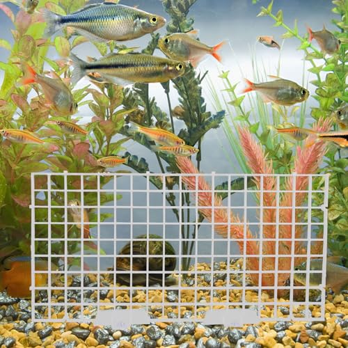 6pcs Aquarium Fish Tank Divider Isolation Board with Filter Tray, 30x15cm White Egg Crate Panel for Fish Breeding and Tank Separation