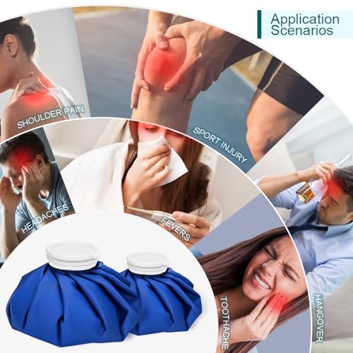 3 PCS Upgrade Ice Pack Injuries Reusable,11in & 9in & 6in Ice Bags Hot Water for Injuries, Soothe Pain and Stay Cool, Old School Style and Traditional Ice Packs, Versatile and Easy to Carry - size: 6+9+11 Inch