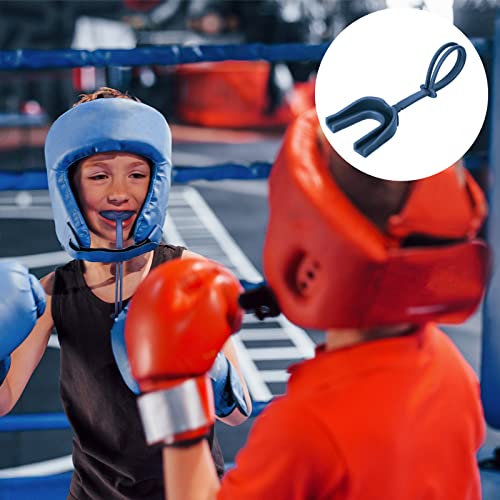 8 Pieces Strapped Mouth Guard Sports Mouthguard with Strap Soft Football Mouthpiece for Adults Youth Basketball Boxing MMA Lacrosse Hockey Wrestling (Red, White, Black, Dark Blue) - color: Red, White, Black, Dark Blue