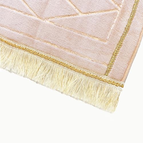 JE JOUE Prayer Rug Muslim Mat Islamic - Thickening Sponge Muslim Rug for Men Women Household Halal Prayer mat Eid Travel Ramadan（Camel） - color: Camel