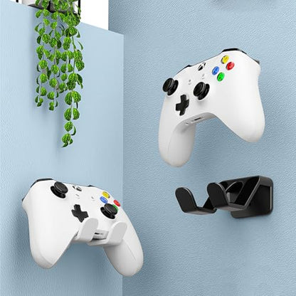 2-Pack Controller Holder Wall Mount, Headset Holder Stand for Xbox Series X/S, PS5, PS4, PC Gaming Stuff Accessories with Stable 3M Adhesive, Strong Adhesive by Screws(Black) - color: Black(2 Pack)