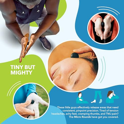 RAD Micro Rounds – Yoga Deep Tissue Massage Ball Set (Small 0.75 Inch Balls, 3 Pack) – Targeted Myofascial Release for Feet, Plantar Fasciitis, Jaw & Hands – Trigger Point & Mobility Therapy
