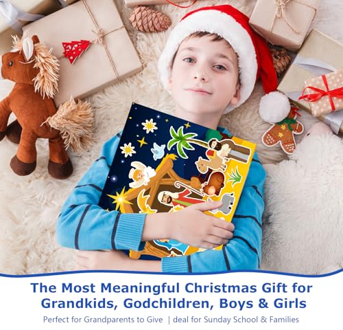 Nativity Advent Calendar 2025 - Religious Nativity Scene Christmas Countdown Stickers for Kids Christian Advent Calendar Christmas Activities Decorations Gifts