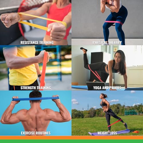 SmarterLife Resistance Bands, Set of 5 Extra Wide Latex-Free Exercise Bands | Bands for Working Out - For Women, Men - Weight Loss, Physical Therapy Bands, Booty Bands, Home Gym, Workout Guide Included