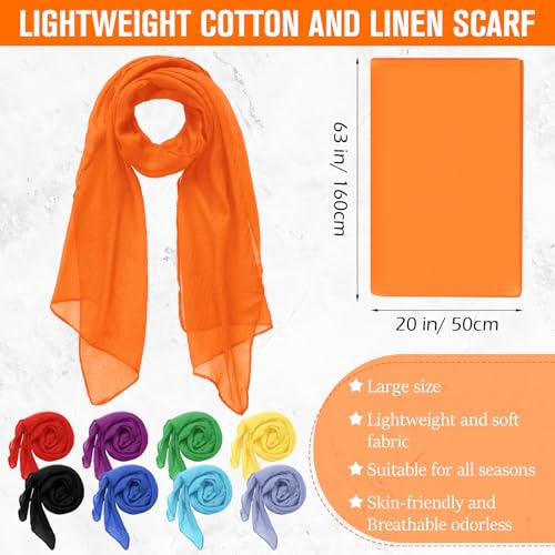 Patelai Women Summer Cotton Scarves Lady Light Soft Long Scarf Linen Beach Shawl Wrap, Candy Color - color: Vivid