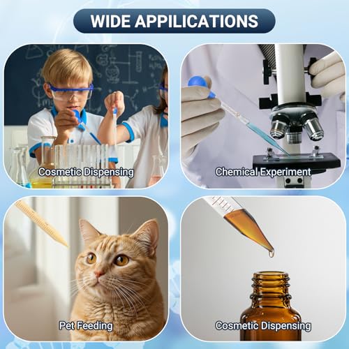 6 Pieces Glass Pipettes 10ml 5ml 3ml 2ml 1ml 0.5ml Glass Graduated Dropper Pipette for School, Students, Transfer for Liquid Essential Oil - style: 6 Pieces