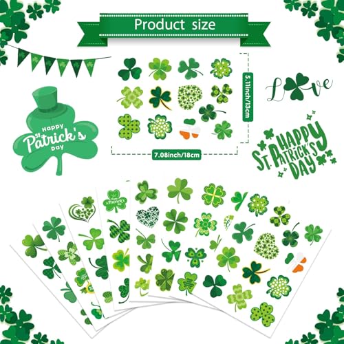 309 PCS St. Patrick's Day Stickers - 24 Sheets Lucky Shamrock Stickers - style: St. Patrick's Day