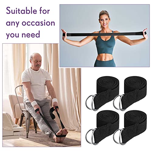 Jerify 50 Pcs Yoga Strap for Stretching Bulk 6ft Exercise Stretch Band with Metal D Ring Adjustable Pilates Non Elastic Yoga Belt for Women Men Physical Fitness Gym Workout Dance (Black)