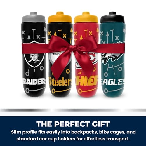 Party Animal NFL Football Squeeze Bottle, 32 oz BPA-Free Sports Water Bottle with Quick Flow for Kids & Adults, San Francisco 49ers - color: San Francisco 49ers