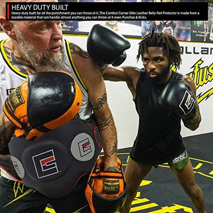 Elite Leather Belly Pad Protector - MMA Training Equipment Body Protection Armour Pads| Great for Muay Thai, Boxing, Kickboxing, BJJ, Jiu Jitsu, Judo and Mix Martial Arts