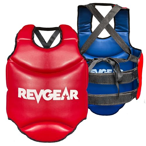 Revgear Muay Thai Reversible Chest Protector: Ideal Sparring Gear for MMA, Kickboxing, Taekwondo, Karate with Chest Armor and Boxing Body Protection - size: Small
