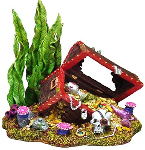 Exotic Environments Sunken Treasure Chest Aquarium Ornament, Small, 5-1/2-Inch by 4-Inch by 5-1/4-Inch