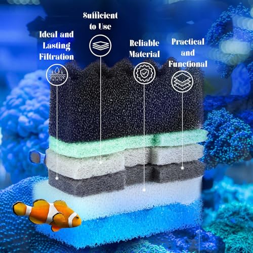 Threlaco 32 Pcs Filter Media Compatible with Fluval 106/107, Aquarium Replacement Maintenance Kit, Including Biological Sponge, Ammonia/Phosphate/Nitrite Remover Pad, Aquarium Towel, Grease - style: 106/107