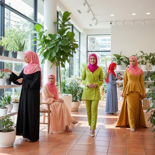 NOOR Chiffon Hijab Set for Women - Pack of 5 Lightweight Non-Slip Scarves, Premium Breathable Fabric, Gift-Ready Packaging - color: Mix Colors 14