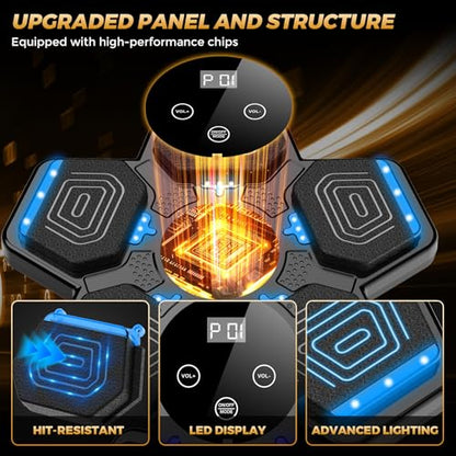 LOLBOX 2026 Music Boxing Machine for Adults and Kids, Smart Bluetooth Boxing Training Equipment with Gloves Wall Mounted, Workout Punching Machine for Home,Office and Gym - color: Jet Black