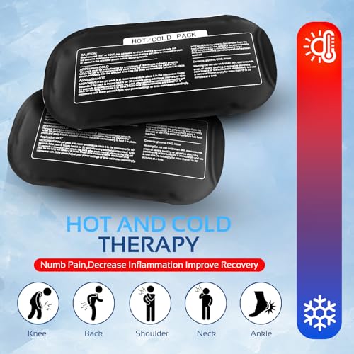 Ice Packs for Injuries Reusable (3-Piece Set) – Hot and Cold Ice Packs for Knee, Reusable Gel Wraps Support, Adjustable Ice Pack Pain Relief for Shoulders, Back Joints Muscles, Knees, Arms and Legs - size: 3 Piece Set - Regular, style: Drak Black