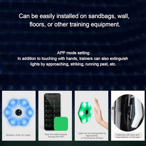 Reaction Training Lights, Agility Light Pods with App Control, Portable Reflex Trainer for Athletes, Ideal for Fitness & Multiple Sports Like Basketball, Soccer