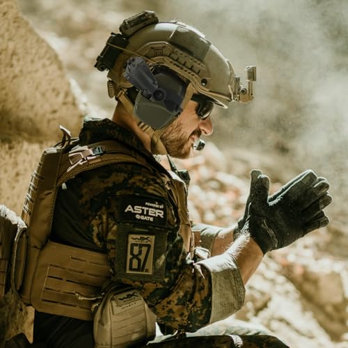 Hearing Protection Noise Cancelling Sound Amplification with Gel Ear Pad/ARC Rail Adapter Ideal for Shooting Sport - color: Army Green